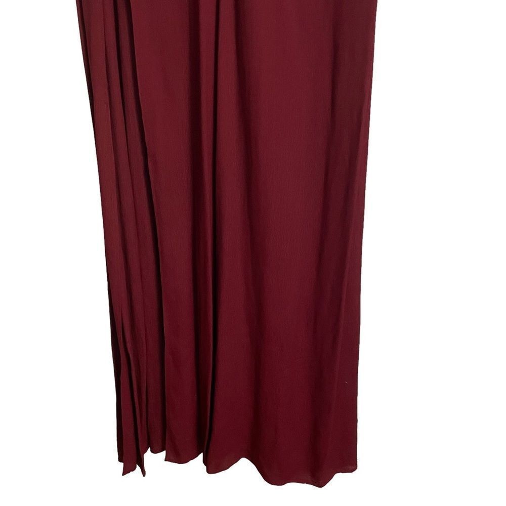 Reformation Burgandy Double V Maxi Slip Dress Size Large - Picture 4 of 11